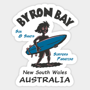 Byron Bay Funny Surf Silhouette Sticker